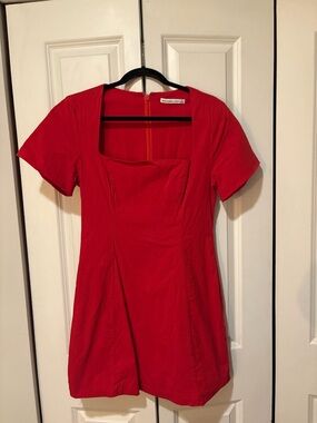 Abercrombie & Fitch Red Square-Neck Mini Dress